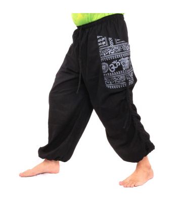 Pantalons hippie thaïlandais pour la ligature Application ethno du coton lourd
