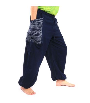 Pantalons hippie thaïlandais pour la ligature Application ethno du coton lourd