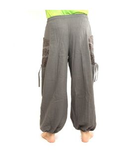 Pantalons hippie thaïlandais pour la ligature Application ethno du coton lourd