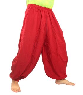 Pantalones de harén de algodón rojo