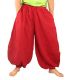 pantalones de harén de algodón de color rojo