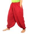 Pantalones de harén de algodón rojo