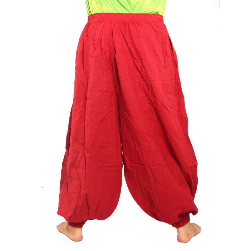 Pantalones de harén de algodón rojo