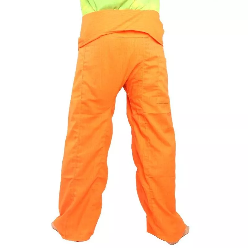 Pantalon de pêcheur thaïlandais Cottonmix extra long - orange