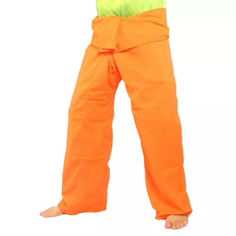 Pantalon de pêcheur thaïlandais Cottonmix extra long - orange