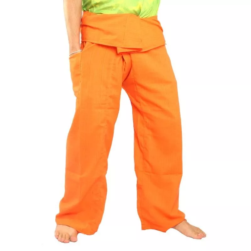 Pantalon de pêcheur thaïlandais Cottonmix extra long - orange