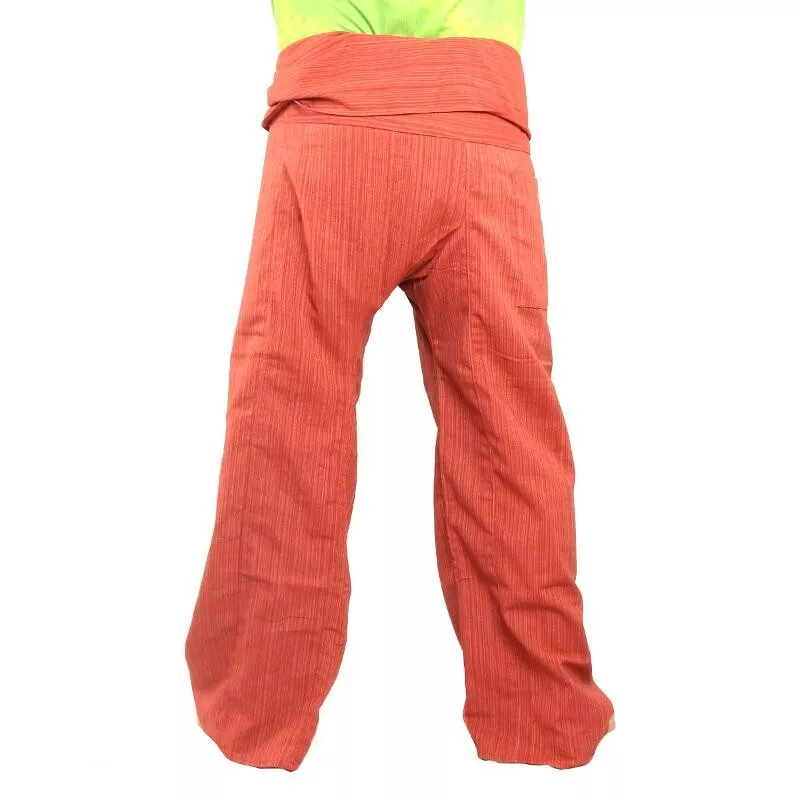 Pantalon de pêcheur thaïlandais Cottonmix extra long - rouge brun