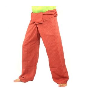 Pantalones de pescador tailandeses Cottonmix extra largos - marrón rojizo