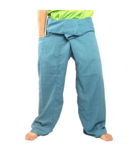 Pescador pantalones tailandeses Cottonmix extra larga - azul