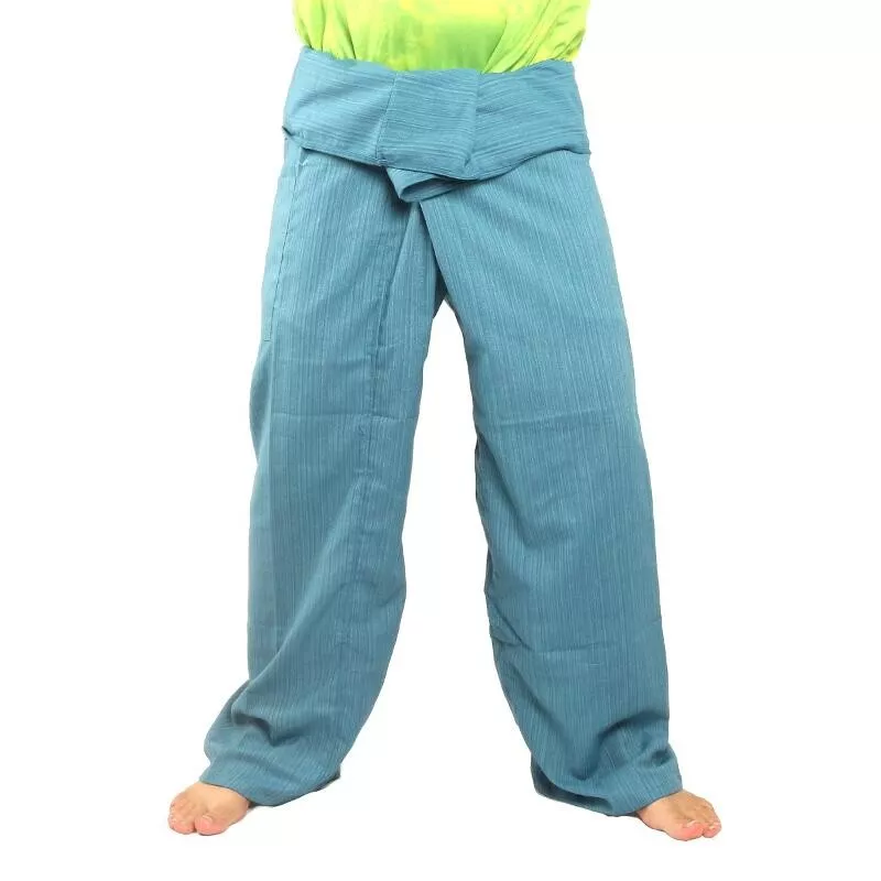 Pantalon de pêcheur thaïlandais Cottonmix extra long - bleu