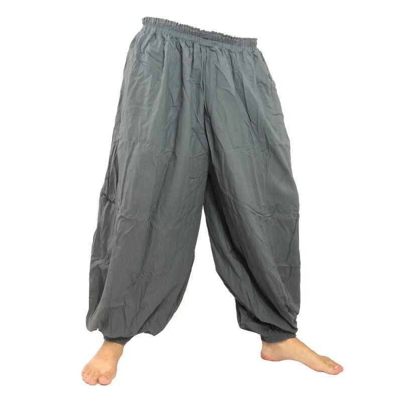 Pantalones Anchos gris de algodón