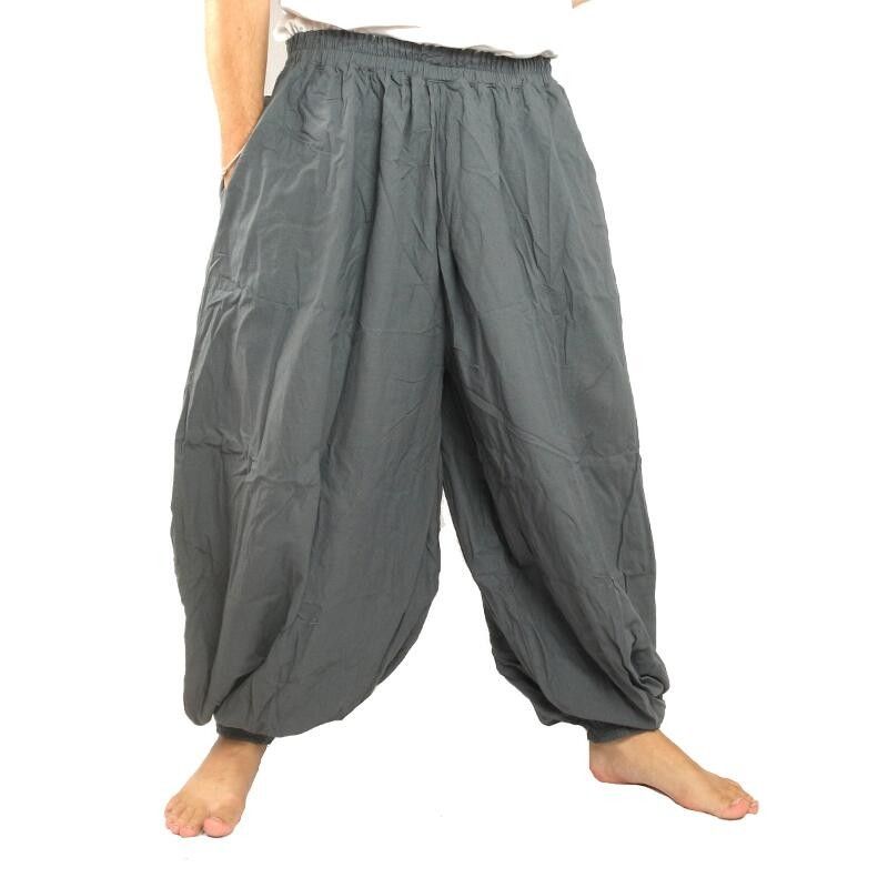 Pantalones Anchos gris de algodón