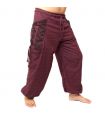 Pantalons hippie thaïlandais pour la ligature Application ethno du coton lourd
