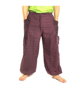 Pantalons hippie thaïlandais pour la ligature Application ethno du coton lourd