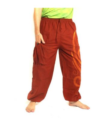 Chillerhose Schnörkelmuster dunkles orange