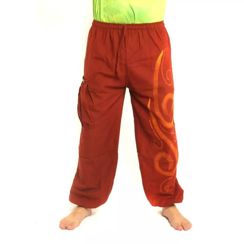Chillerhose Schnörkelmuster dunkles orange