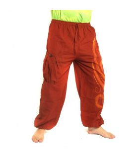 Pantalon Chiller à motif de gribouillis orange foncé