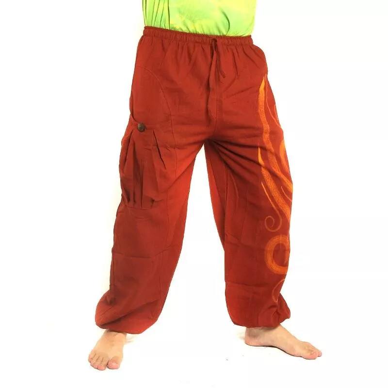 Chillerhose Schnörkelmuster dunkles orange