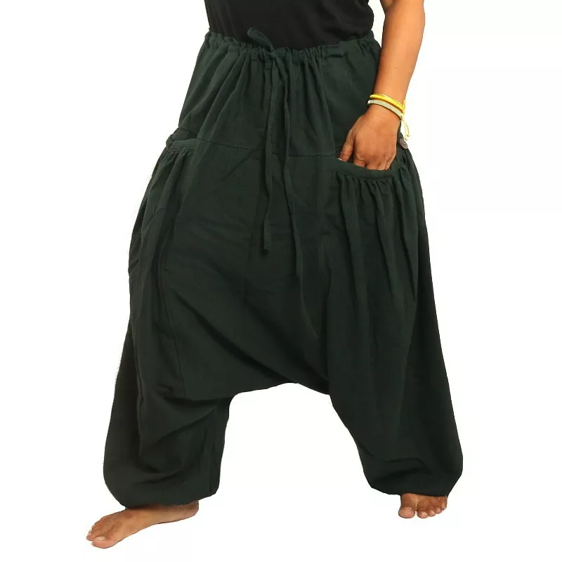 Pantalon sarouel avec 2 poches latérales profondes, vert