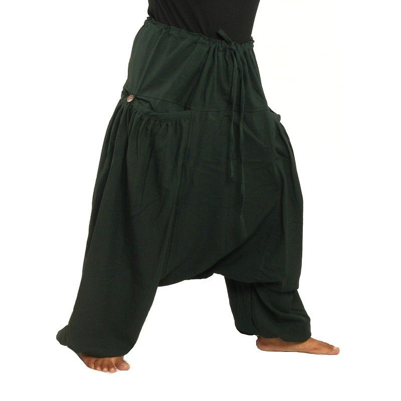 Pantalon Aladdin avec 2 poches latérales profondes, vert