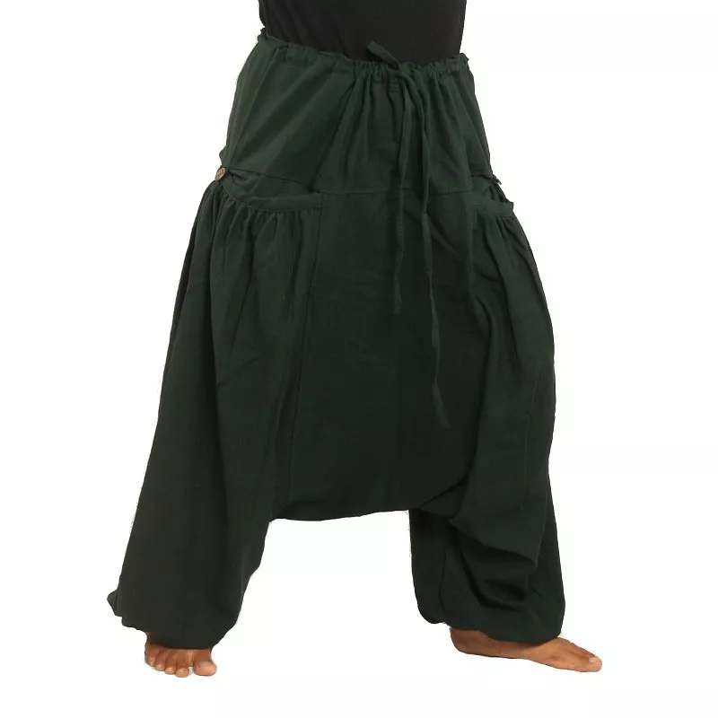 Pantalon sarouel avec 2 poches latérales profondes, vert