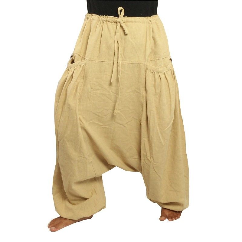 Harem Afghan Afghani pants cotton mix with 2 shell-shaped pockets DTA-D12