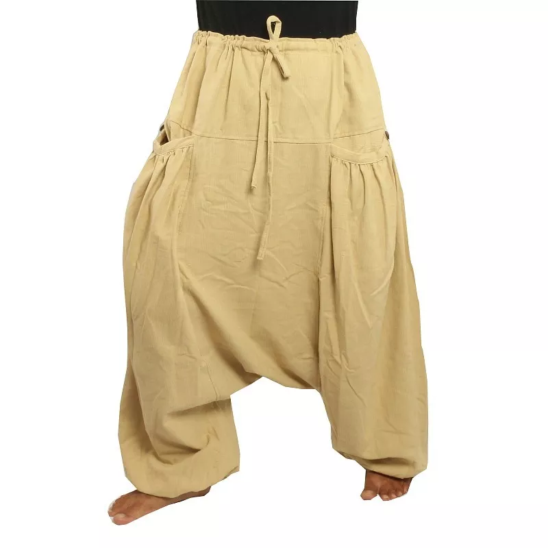Pantalon sarouel avec 2 poches latérales profondes, beige