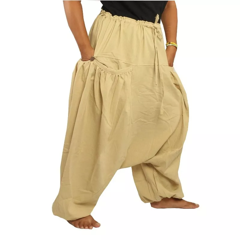 Pantalon sarouel avec 2 poches latérales profondes, beige