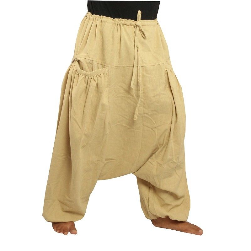Aladinhose mit 2 tiefen Seitentaschen, beige