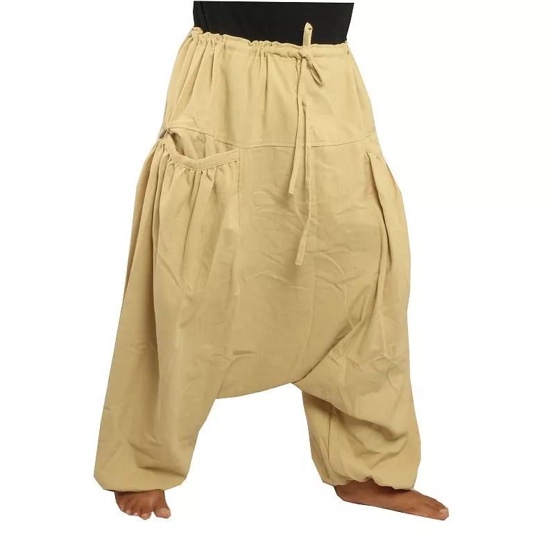 Pantalon sarouel avec 2 poches latérales profondes, beige