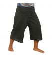 3/5 Thai Style fisherman pants - black - cotton