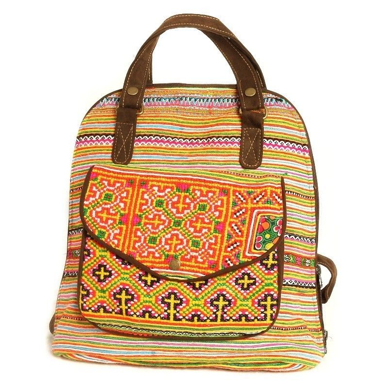  Backpack multi colored embroidered Thailand 