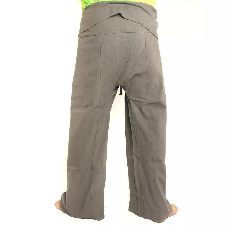 Pantalon de pêcheur thaïlandais - gris - coton extra long
