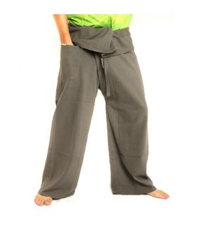 Pantalon de pêcheur thaïlandais - gris - coton extra long