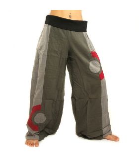 Pantalon évasé aspect froissé - gris