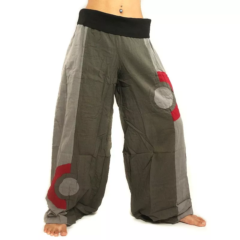 Flared trousers creased look - grey