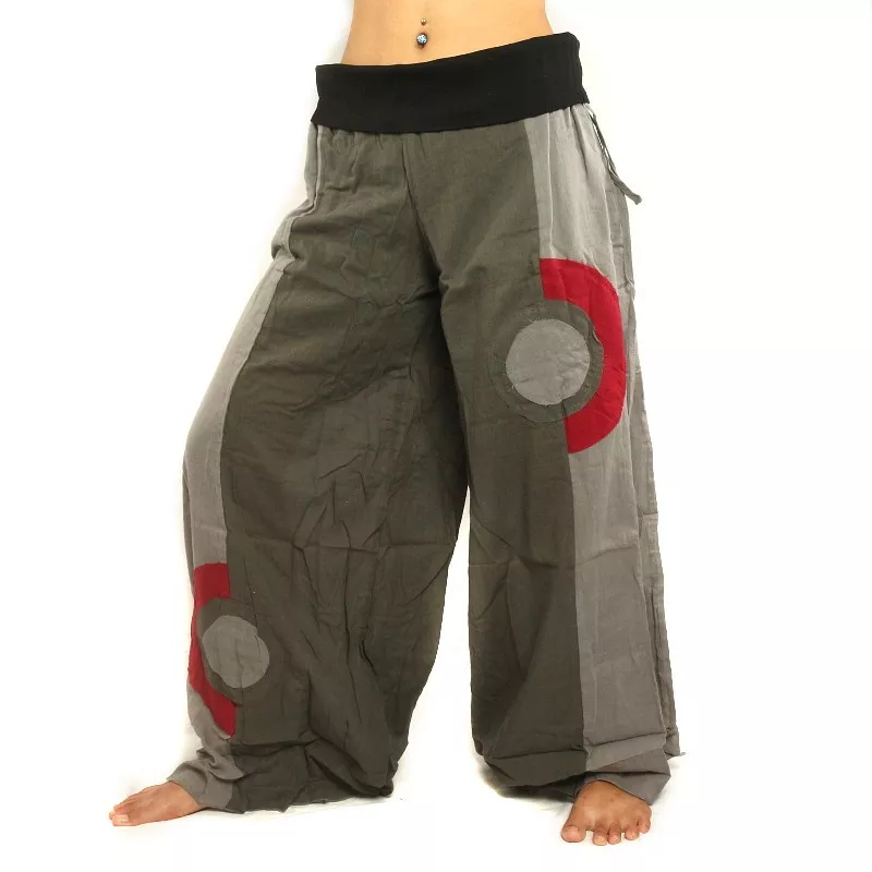Flared trousers creased look - grey