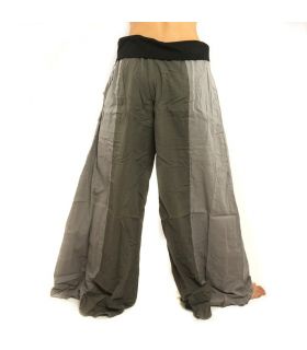 Pantalon évasé aspect froissé - gris