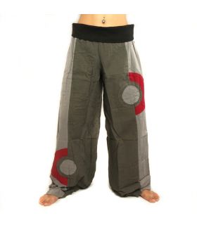 Pantalon évasé aspect froissé - gris