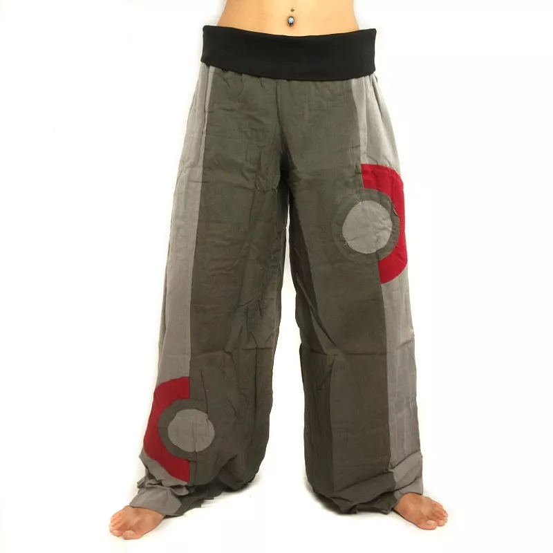 Schlaghose im Knitterlook - grau
