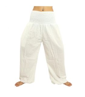Cómodos Pantalones Anchos en algodón blanco