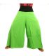 Samurai pants cotton green with black border