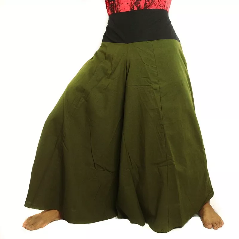 Samurai Hose Baumwolle dunkles oliv grün