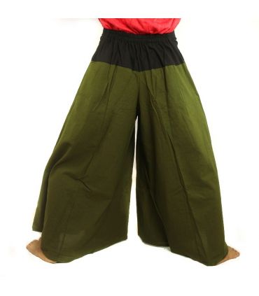 Samurai Hose Baumwolle dunkles oliv grün