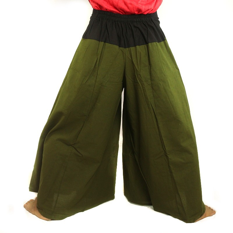 Samurai pants cotton dark olive green SMR21
