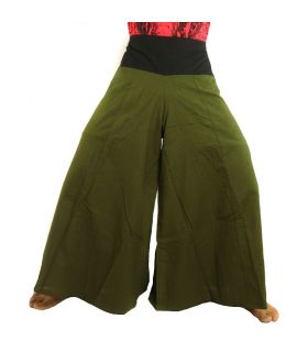 Pantalon de samouraï en coton vert olive foncé