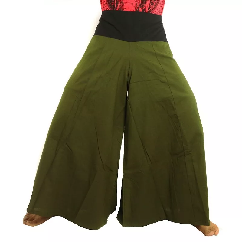 Samurai Hose Baumwolle dunkles oliv grün