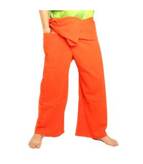 Pantalones pescador tailandés - Naranja - algodón extra larga
