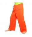 Pantalones de pescador tailandeses - naranja - algodón extra largo