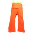 Pantalon de pêcheur thaïlandais - orange - coton extra long